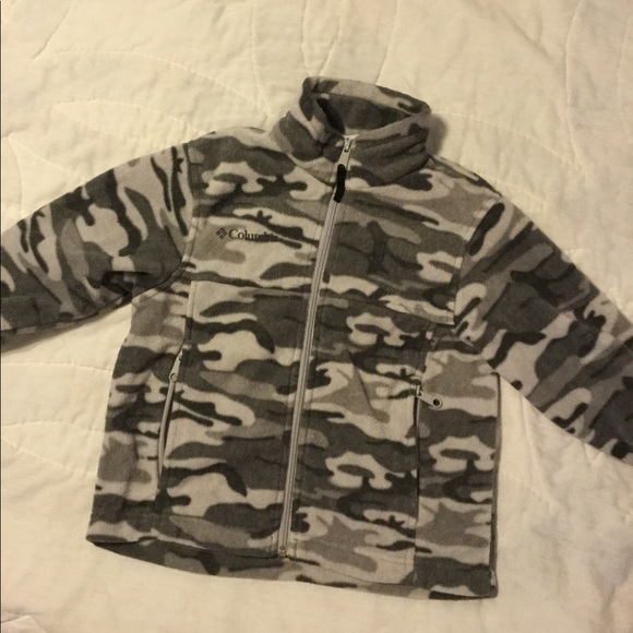 Columbia Other - Columbia Boys Like New 4/5 Fleece Gray Camo Jacket